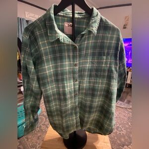 SO green flannel Plaid Shirt